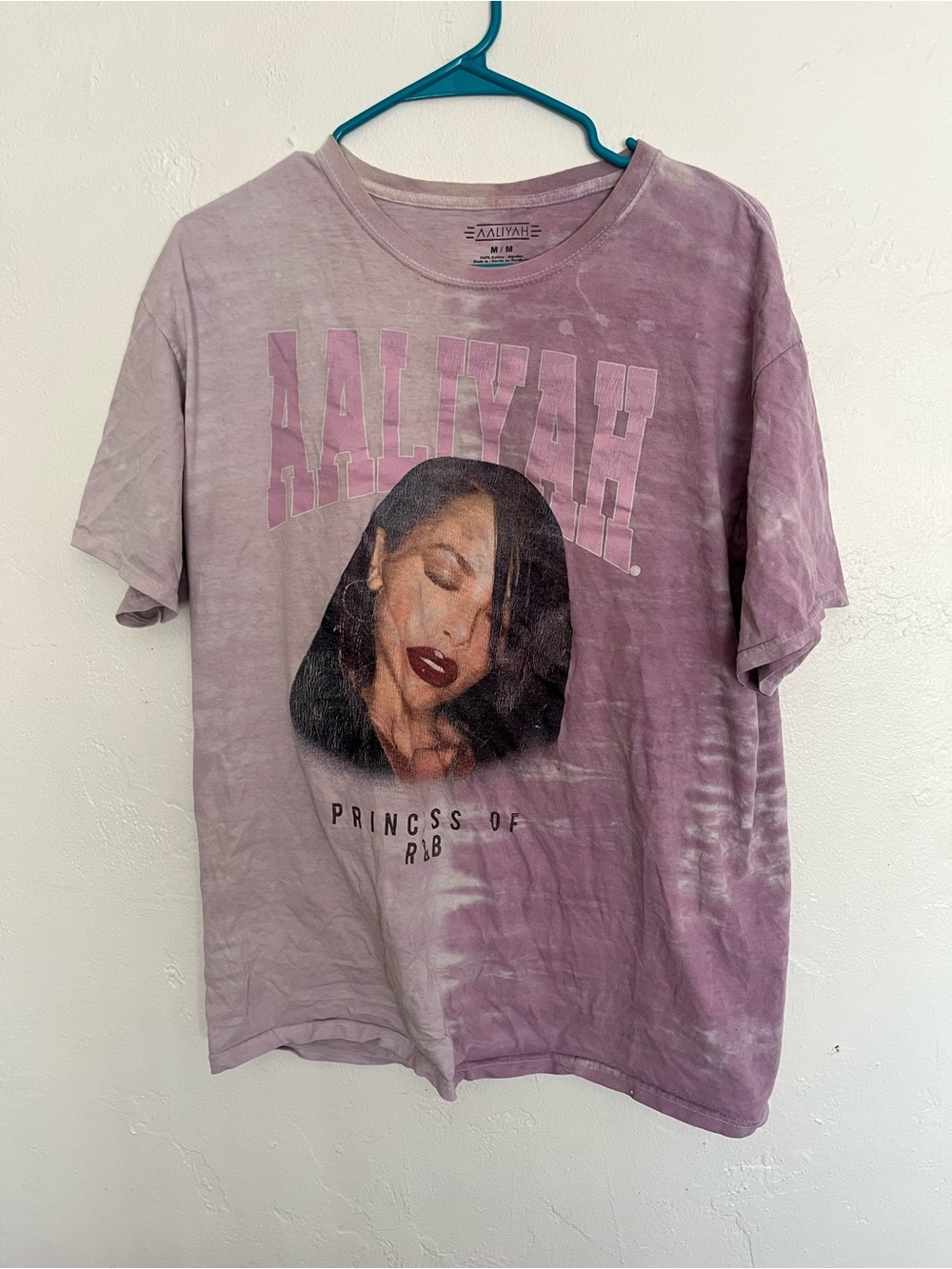 Aaliyah Princess of R&B graphic tee purple Lavender Tie Dye T Shirt 100% Cotton